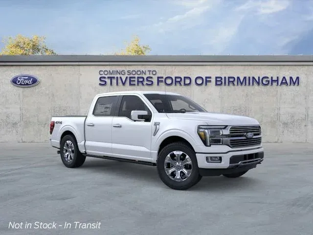 2026 Ford F-150 Platinum in White — front three-quarter view