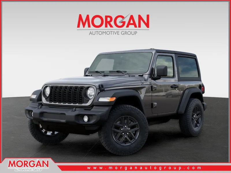 2026 Jeep Wrangler Sport S in Gray — front three-quarter view