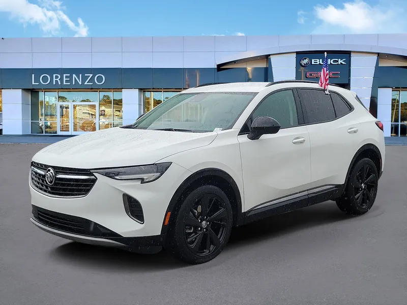 2022 Buick Envision Preferred in Summit White — front three-quarter view