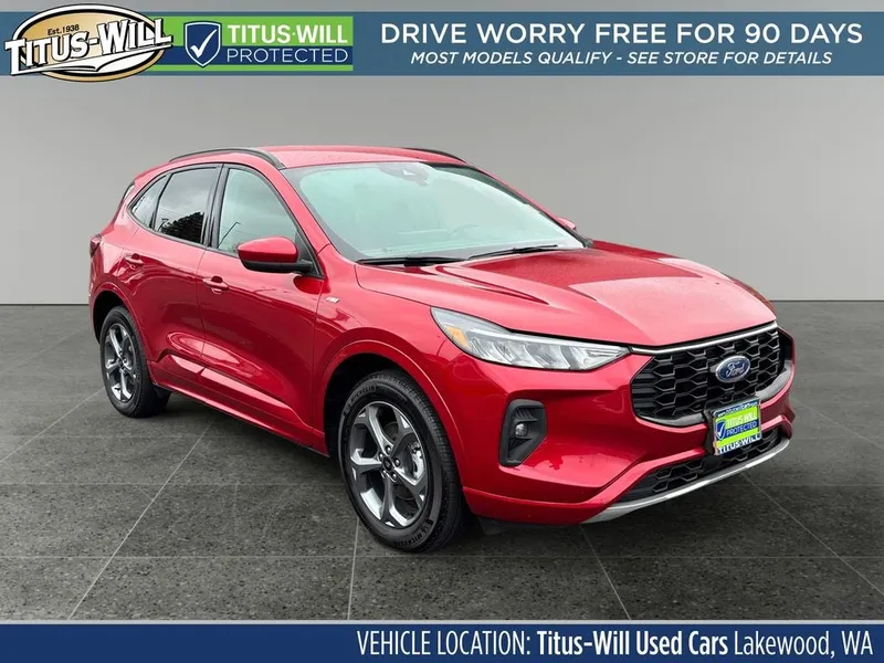 2023 Ford Escape ST-Line Select in Red Metallic — front three-quarter view