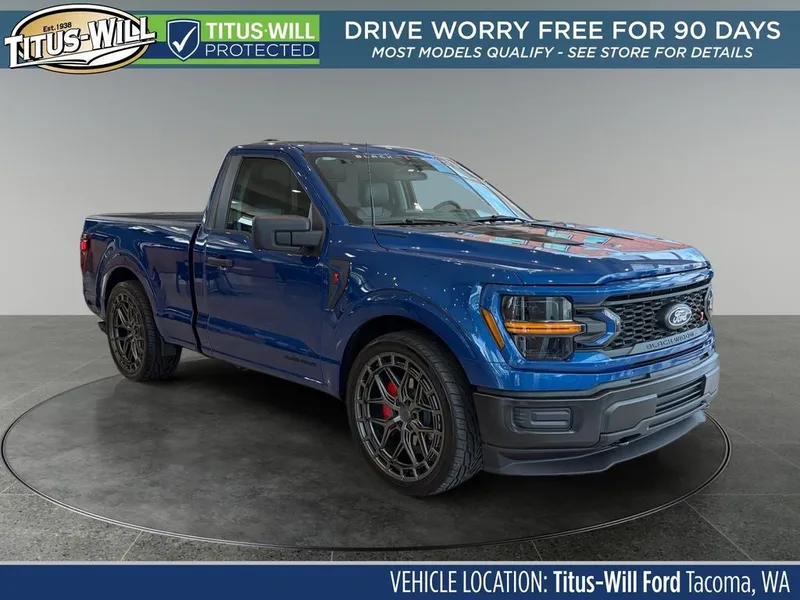 2025 Ford F-150 XL BLACK WIDOW 710HP in Atlas Blue Metallic — front three-quarter view