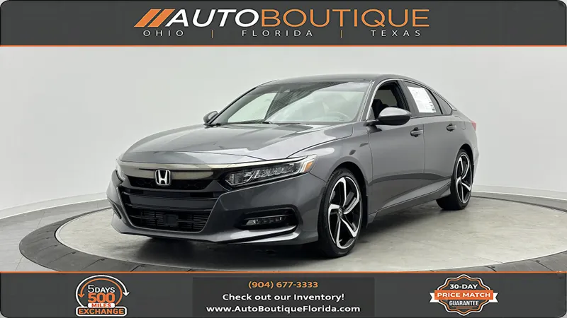 2019 Honda Accord Sedan Sport 1.5T in Gray — front three-quarter view