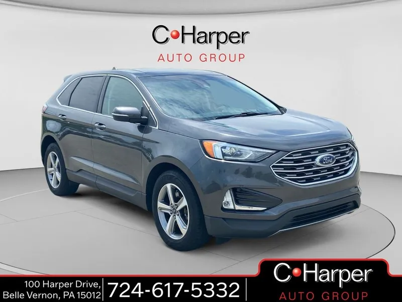 2019 Ford Edge SEL in Magnetic — front three-quarter view