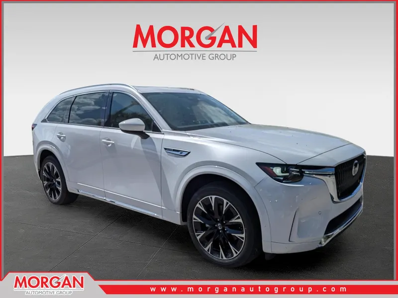 2026 Mazda CX-90 S Premium Plus in Rhodium White Premium — front three-quarter view
