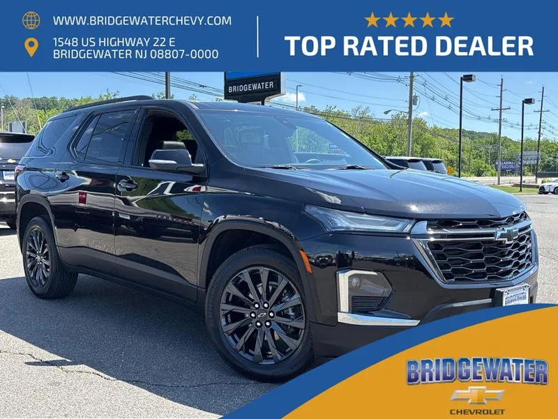2023 Chevrolet Traverse RS in Mosaic Black Metallic — front three-quarter view