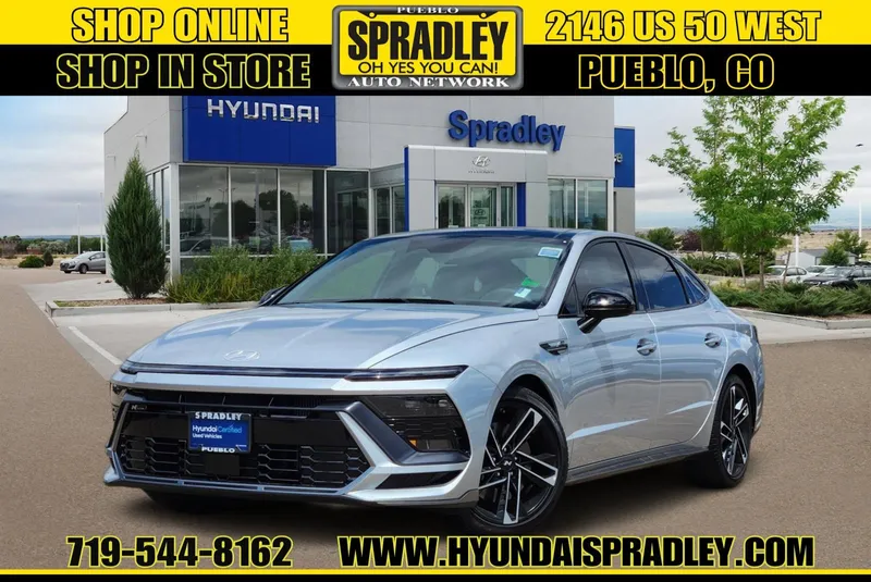 2025 Hyundai Sonata N Line in Silver — front three-quarter view