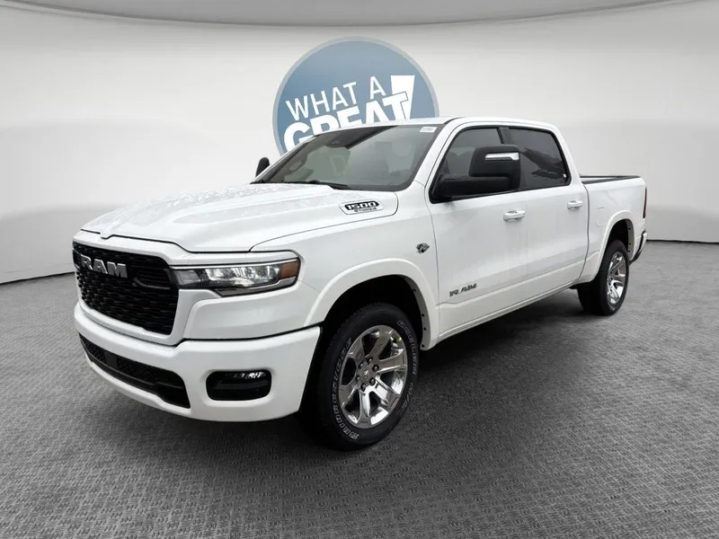 2026 RAM 1500 Big Horn/Lone Star in Bright White Clearcoat — front three-quarter view