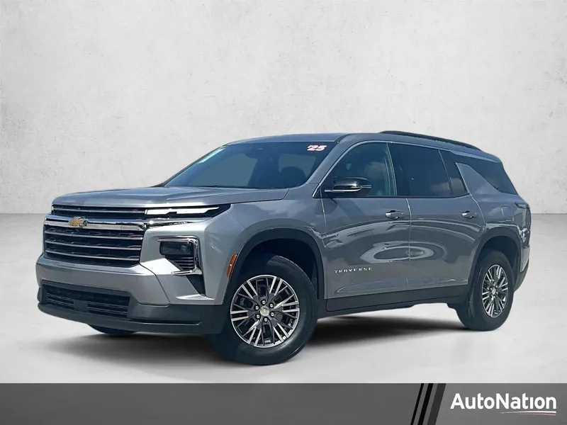 2025 Chevrolet Traverse LT in Sterling Gray Metallic — front three-quarter view