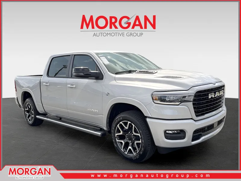 2026 Ram 1500 Laramie in Silver — front three-quarter view
