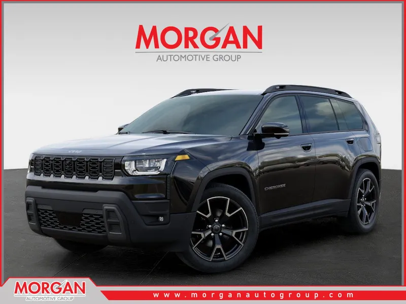 2026 Jeep Cherokee Overland in Black — front three-quarter view