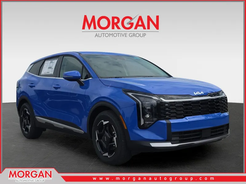 2026 Kia Sportage EX in Nebular Blue — front three-quarter view