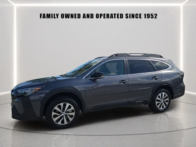 2024 Subaru Outback Premium in Magnetite Gray Metallic — front three-quarter view