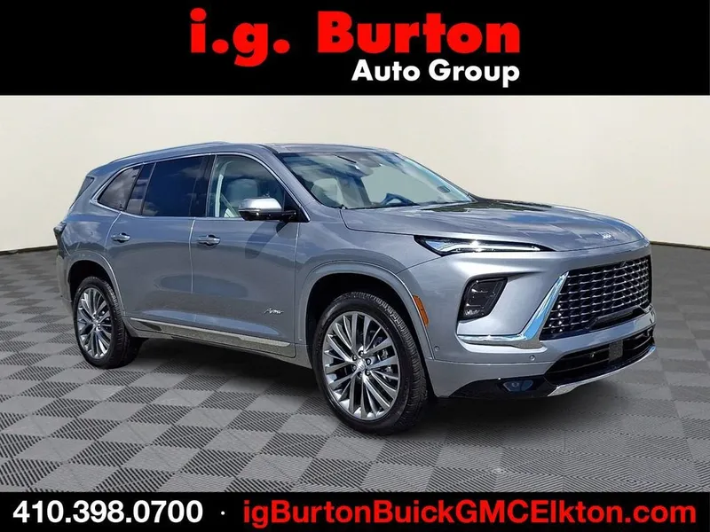2026 Buick Enclave Avenir in Moonstone Gray Metallic — front three-quarter view