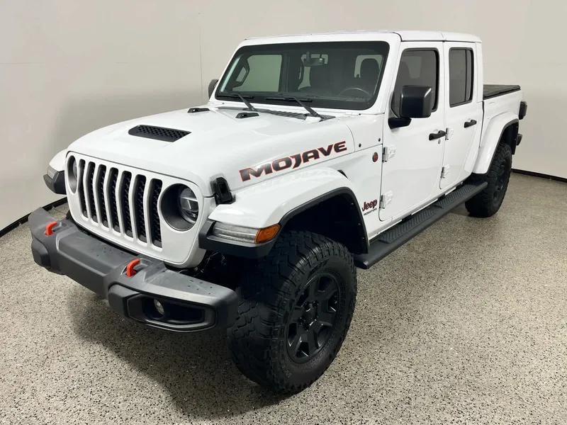 2022 Jeep Gladiator Mojave in Bright White Clearcoat — front three-quarter view
