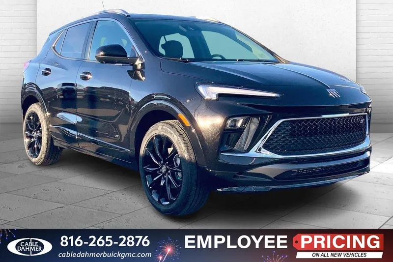 2026 Buick Encore GX Sport Touring in Ebony Twilight Metallic — front three-quarter view