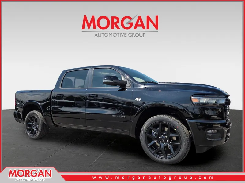 2026 Ram 1500 Laramie in Black — front three-quarter view