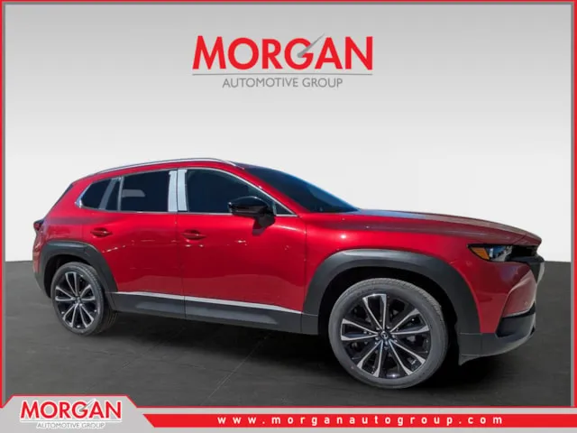 2026 Mazda CX-50 2.5 S Premium in Soul Red Crystal Metallic — front three-quarter view