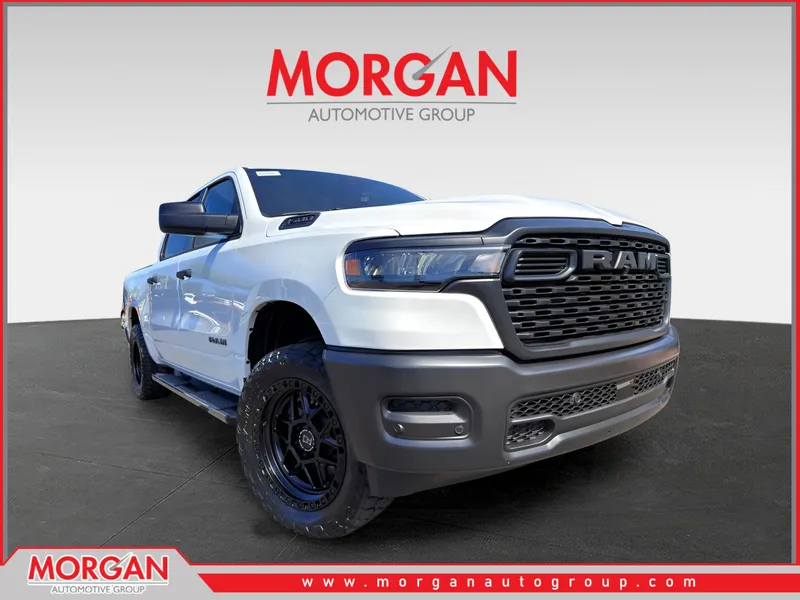 2026 Ram 1500 Tradesman in Bright White Clearcoat — front three-quarter view