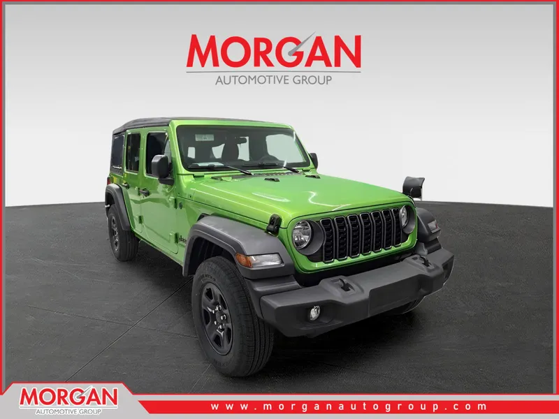 2026 Jeep Wrangler Sport in Mojito Clearcoat — front three-quarter view