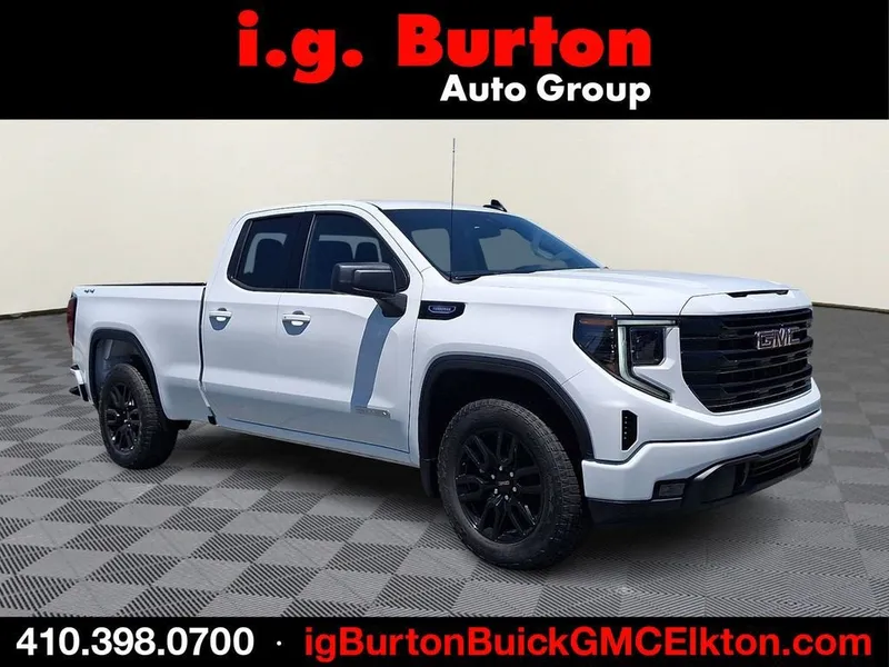 2026 GMC Sierra 1500 Elevation in Summit White — front three-quarter view