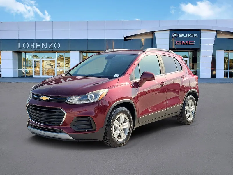 2017 Chevrolet Trax LT in Crimson Metallic — front three-quarter view