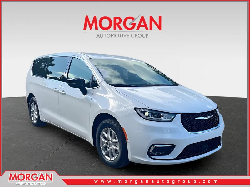 2026 Chrysler Pacifica Select in White — front three-quarter view