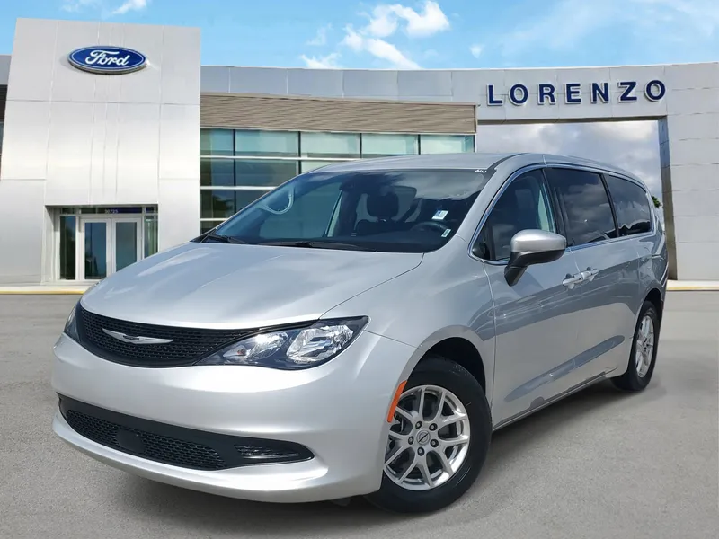 2023 Chrysler Voyager LX in Silver Mist Clearcoat — front three-quarter view