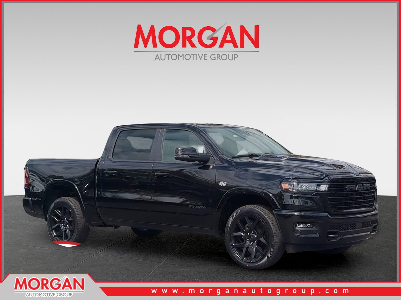 2026 Ram 1500 Laramie in Black — front three-quarter view