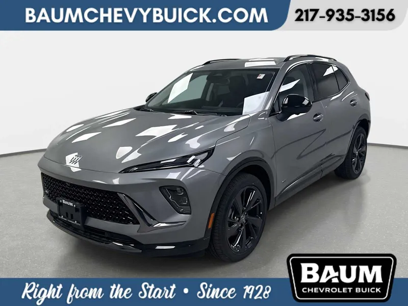 2026 Buick Envision Sport Touring in Moonstone Gray Metallic — front three-quarter view