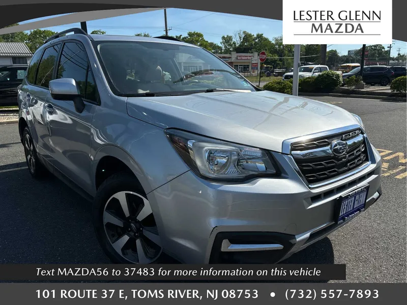 2017 Subaru Forester Premium in Ice Silver Metallic — front three-quarter view