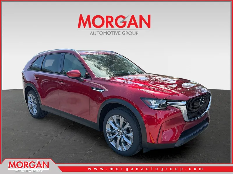 2026 Mazda CX-90 Preferred in Soul Red Crystal Metallic — front three-quarter view