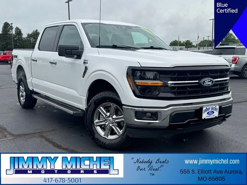 2025 Ford F-150 XLT in Oxford White — front three-quarter view