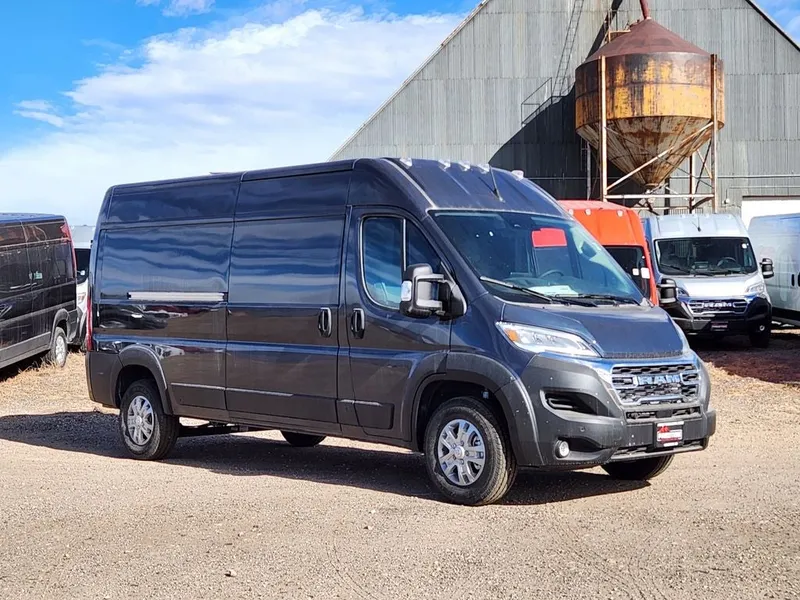 2026 RAM Promaster RAM PROMASTER 2500 SLT CARGO VAN HIGH ROOF 159' WB in Forged Blue Metallic Exterior Paint — front three-quarter view