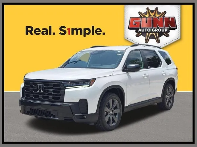2026 Honda Pilot Sport in Platinum White Pearl — front three-quarter view