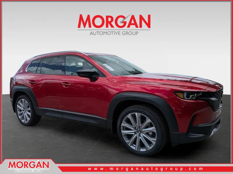 2026 Mazda CX-50 2.5 Turbo Premium Plus in Red — front three-quarter view