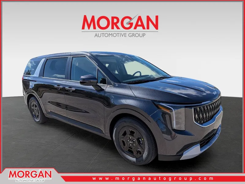 2026 Kia Carnival LXS in Panthera Metal — front three-quarter view