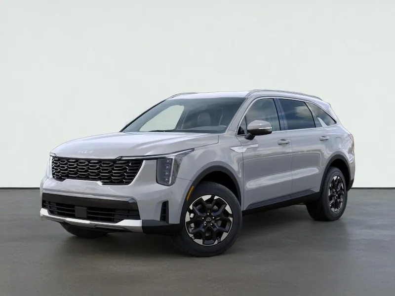 2026 Kia SORENTO S in Wolf Gray — front three-quarter view