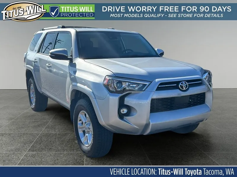 2024 Toyota 4Runner SR5 Premium in Classic Silver Metallic — front three-quarter view