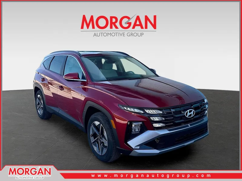 2026 Hyundai TUCSON SEL Premium in Ultimate Red — front three-quarter view