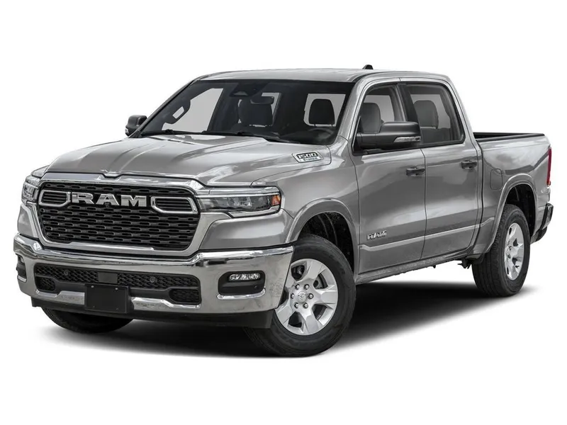 2026 RAM 1500 RAM 1500 BIG HORN CREW CAB 4X4 5'7' BOX in Silver Zynith Exterior Paint — front three-quarter view