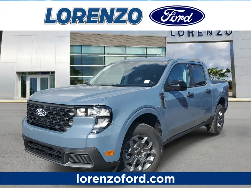 2026 Ford Maverick XLT in Azure Gray Metallic Tri-Coat — front three-quarter view