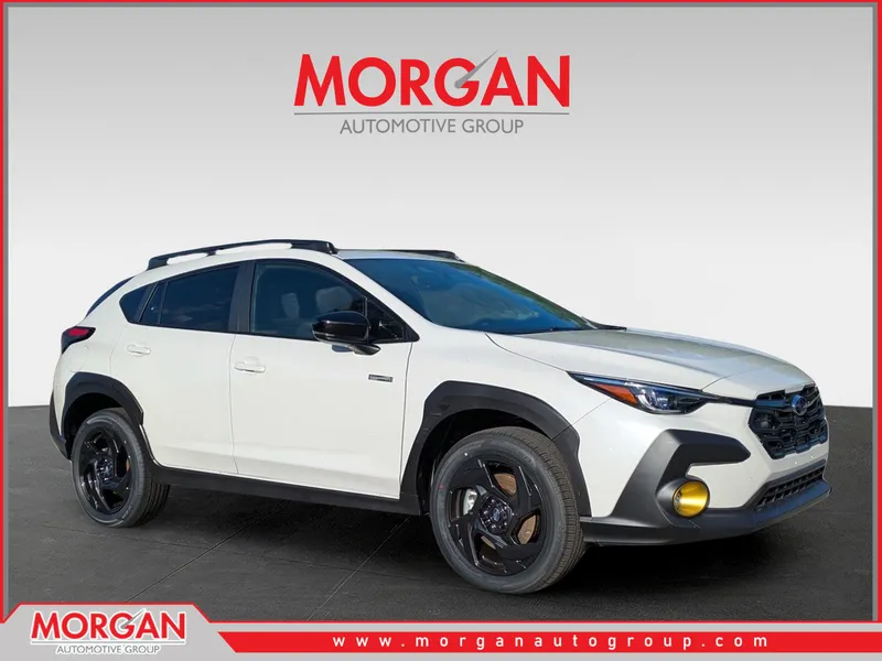 2026 Subaru Crosstrek Sport Hybrid in Crystal White Pearl — front three-quarter view