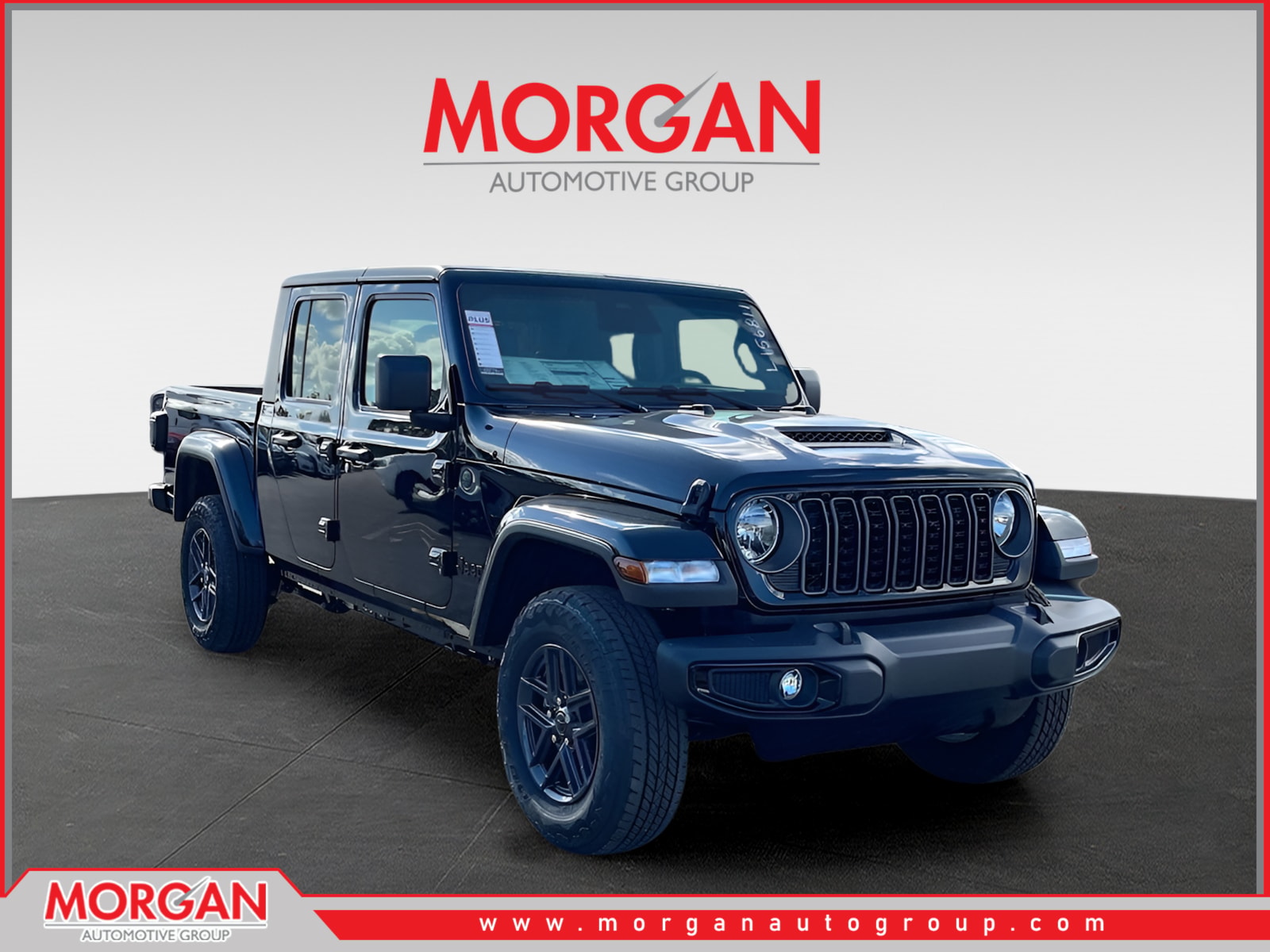 2026 Jeep Gladiator Sport S in Black — front three-quarter view