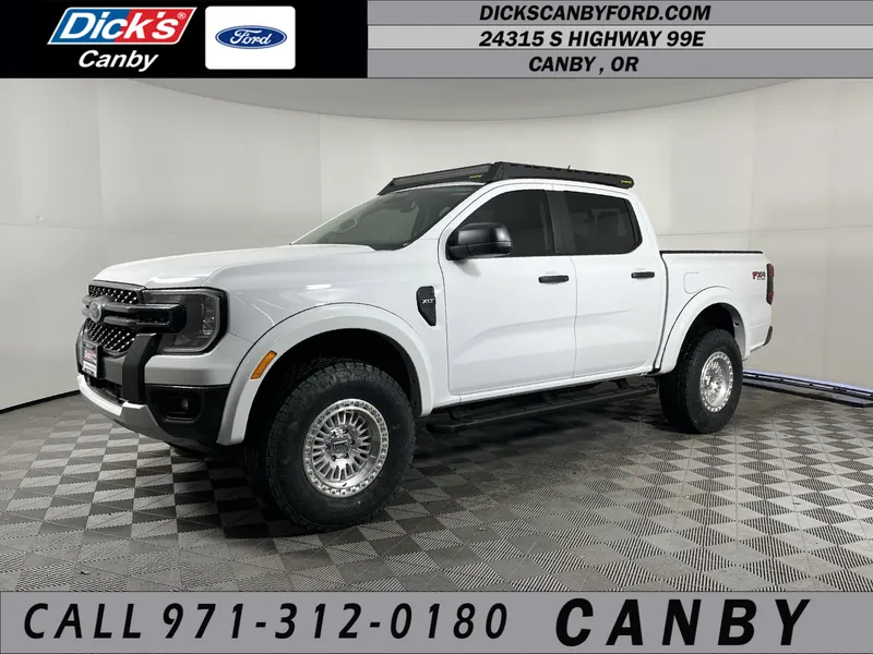 2025 Ford Ranger XLT in Oxford White — front three-quarter view