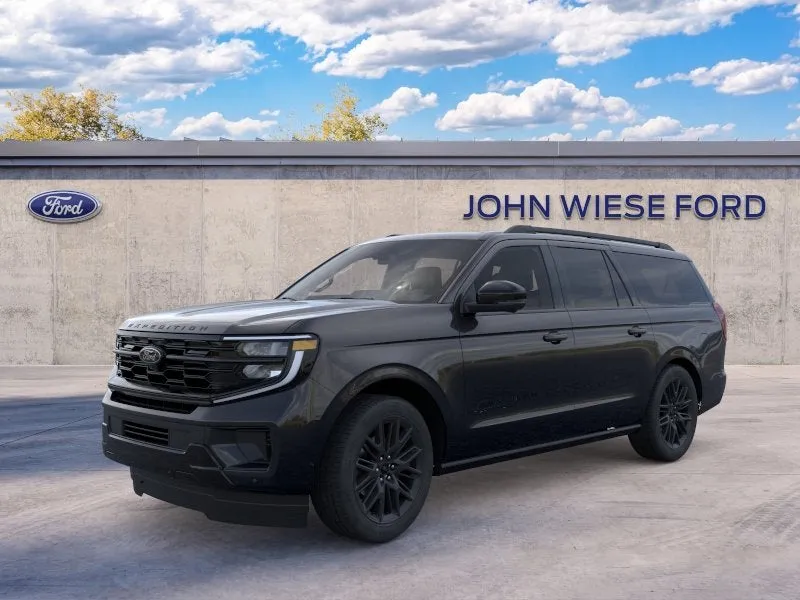 2026 Ford Expedition Max PLATINUM 4X4 in Agate Black Metallic — front three-quarter view