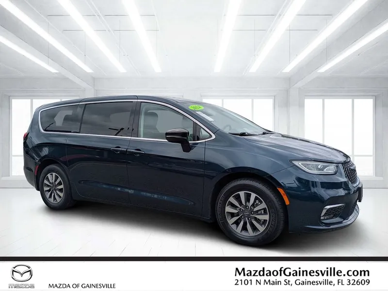 2024 Chrysler Pacifica Hybrid Select in Blue — front three-quarter view