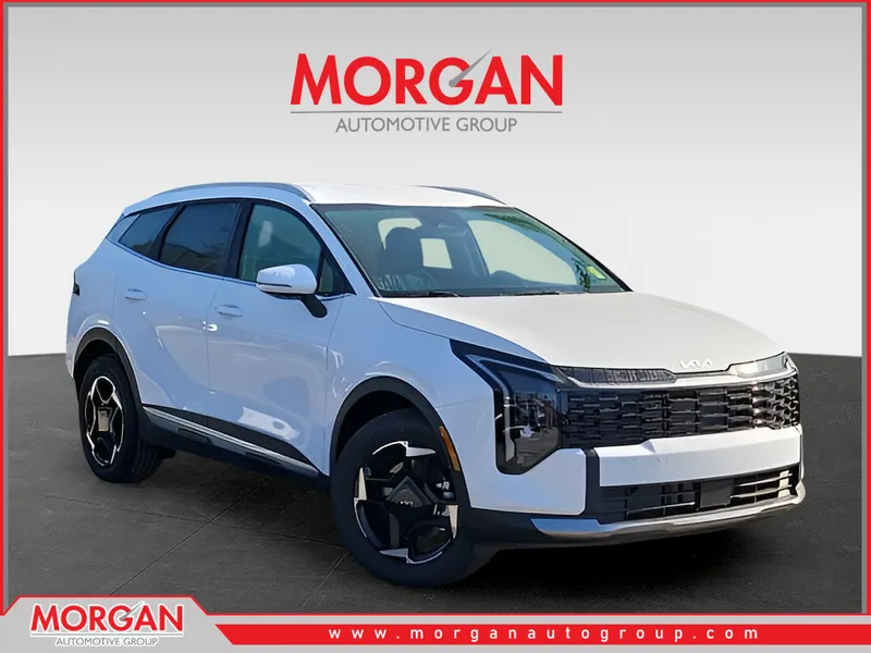 2026 Kia Sportage EX in White — front three-quarter view