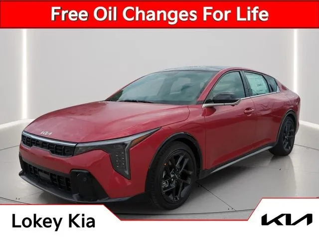 2026 Kia K4 GT-Line Turbo in Currant Red — front three-quarter view