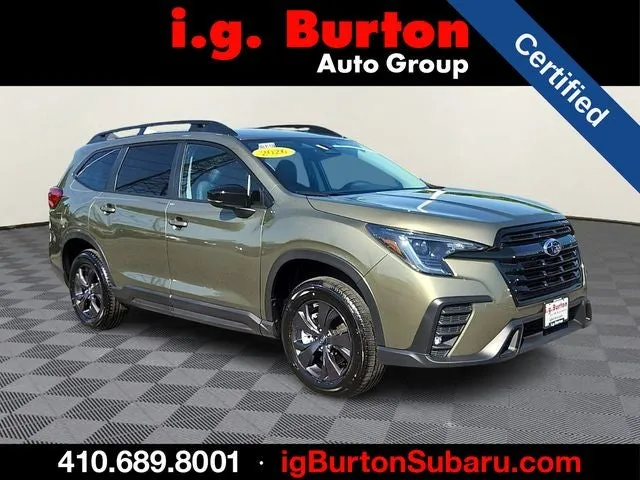 2026 Subaru Ascent Premium in Green Metallic — front three-quarter view