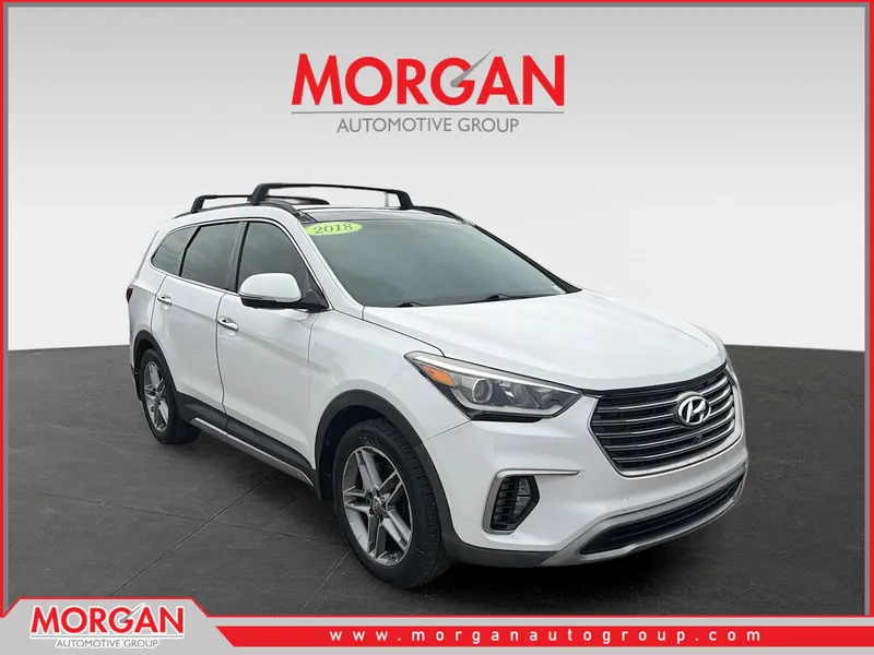 2018 Hyundai Santa Fe Limited Ultimate in Monaco White — front three-quarter view